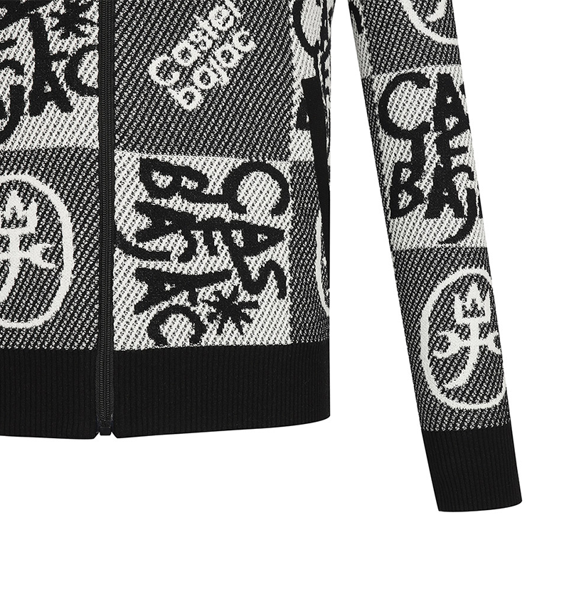 Castelbajac Men's Patterned Zip-Up Sweater Cardigan - Black