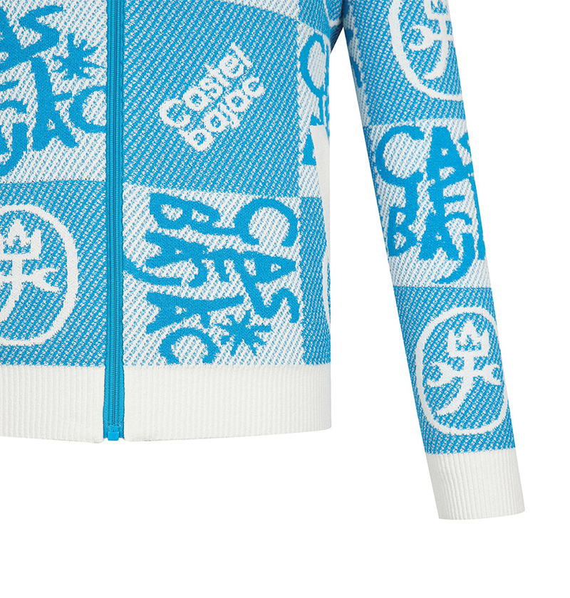 Castelbajac Men's Patterned Zip-Up Sweater Cardigan - Blue