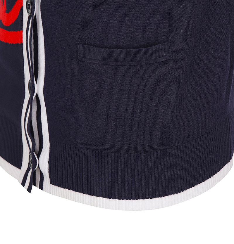 Castelbajac Women's V-Neck Artwork Cardigan - Navy