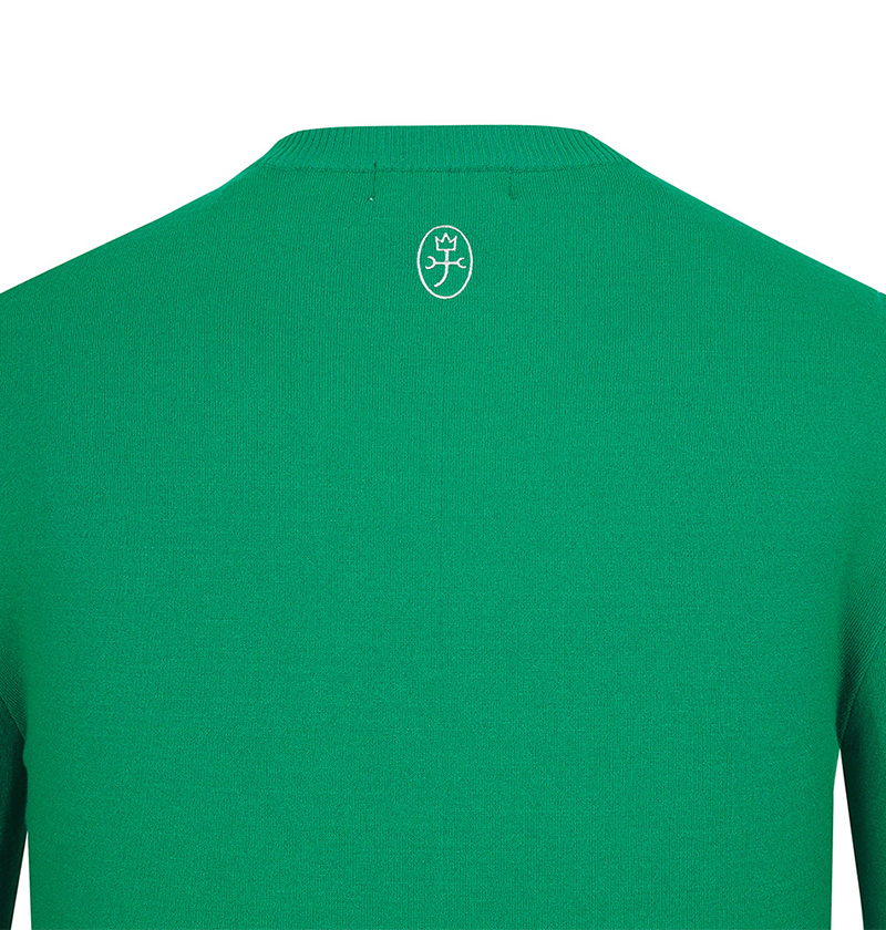 Castelbajac Men's Lettering Round Sweater - Green