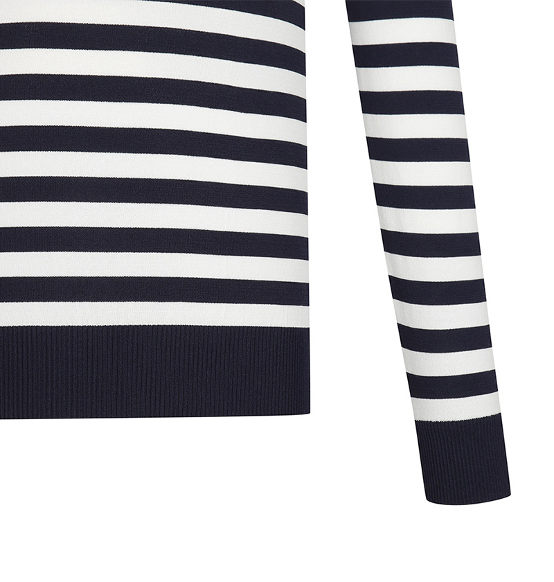 Castelbajac Men's Striped Round Sweater - Navy