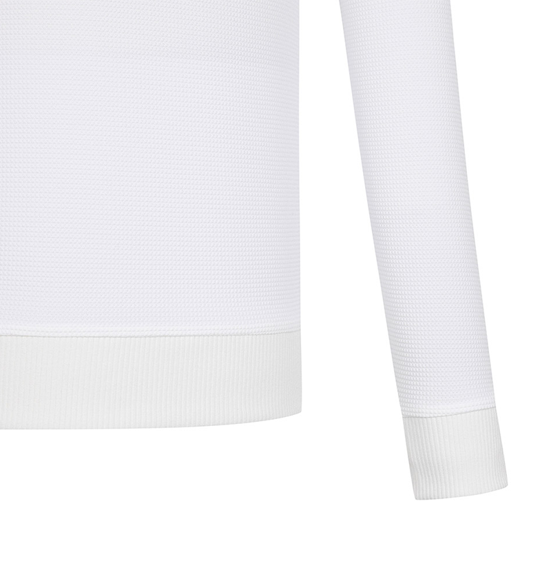 Castelbajac Men's High-Neck Half-Zip T-Shirt in Textured Fabric - White