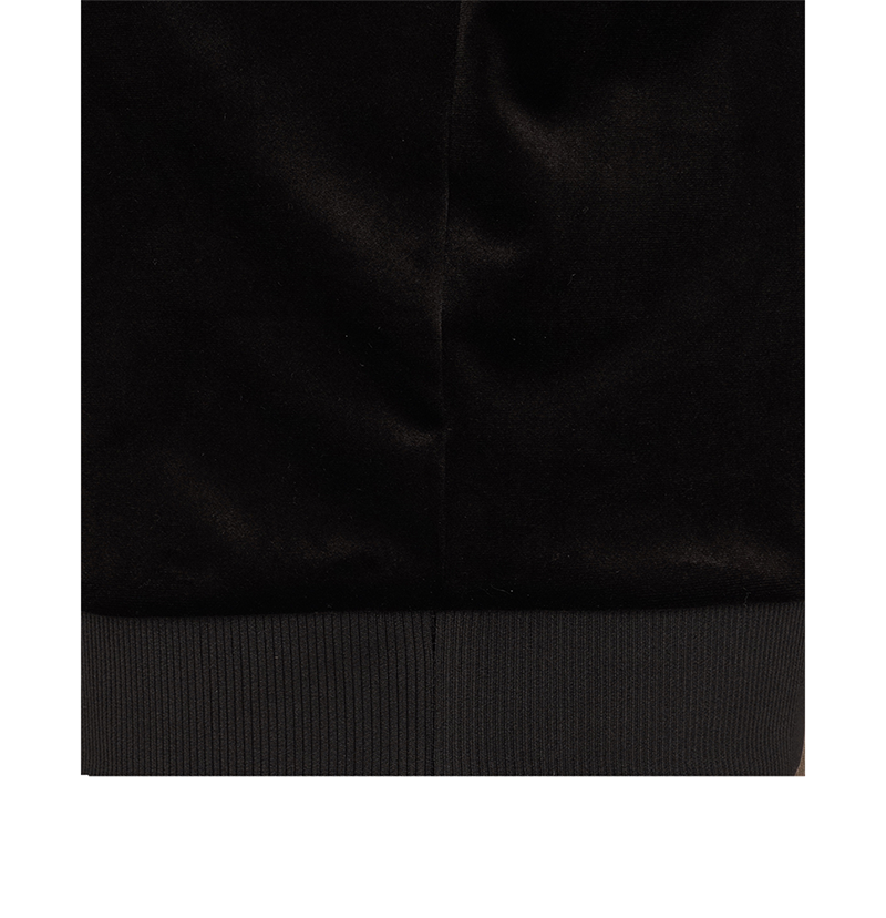 Castelbajac Women's Black Line Symbol Embroidered Velvet Man-to-Man T-Shirt - Black