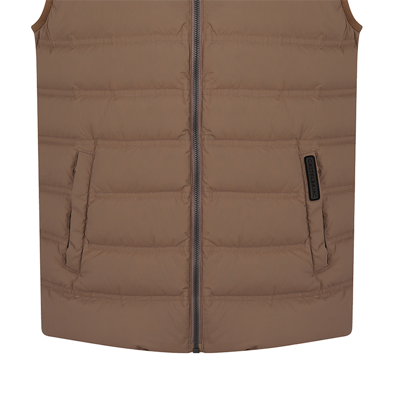Castelbajac Men's Lightweight Duck Down Padded Vest - Brown