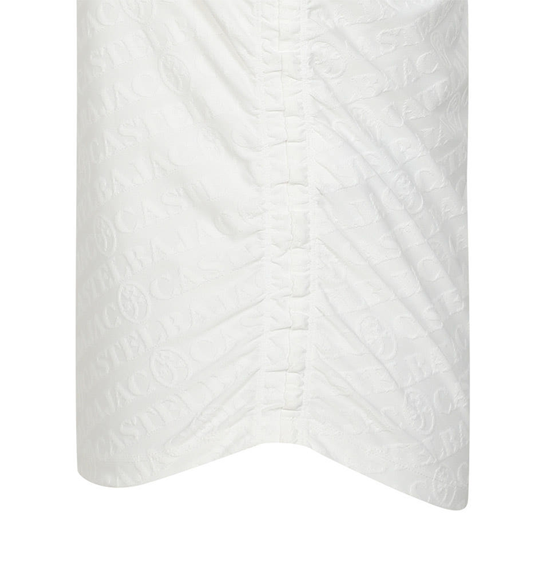 Castelbajac Women's Jacquard Shirred Mock Neck T-Shirt - White