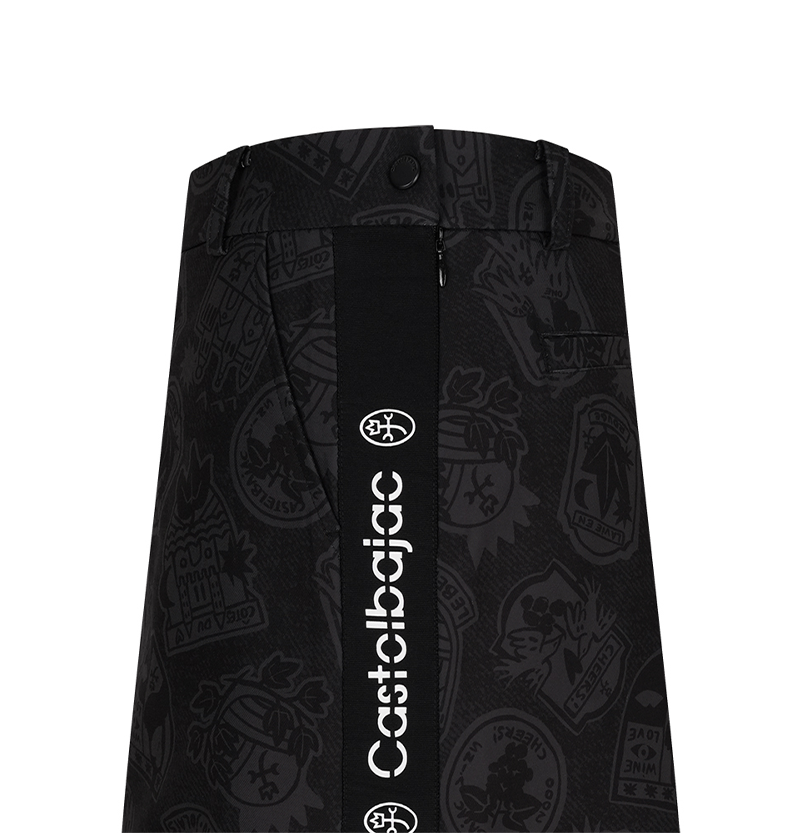 Women's Full-Length Pattern Culottes - Black