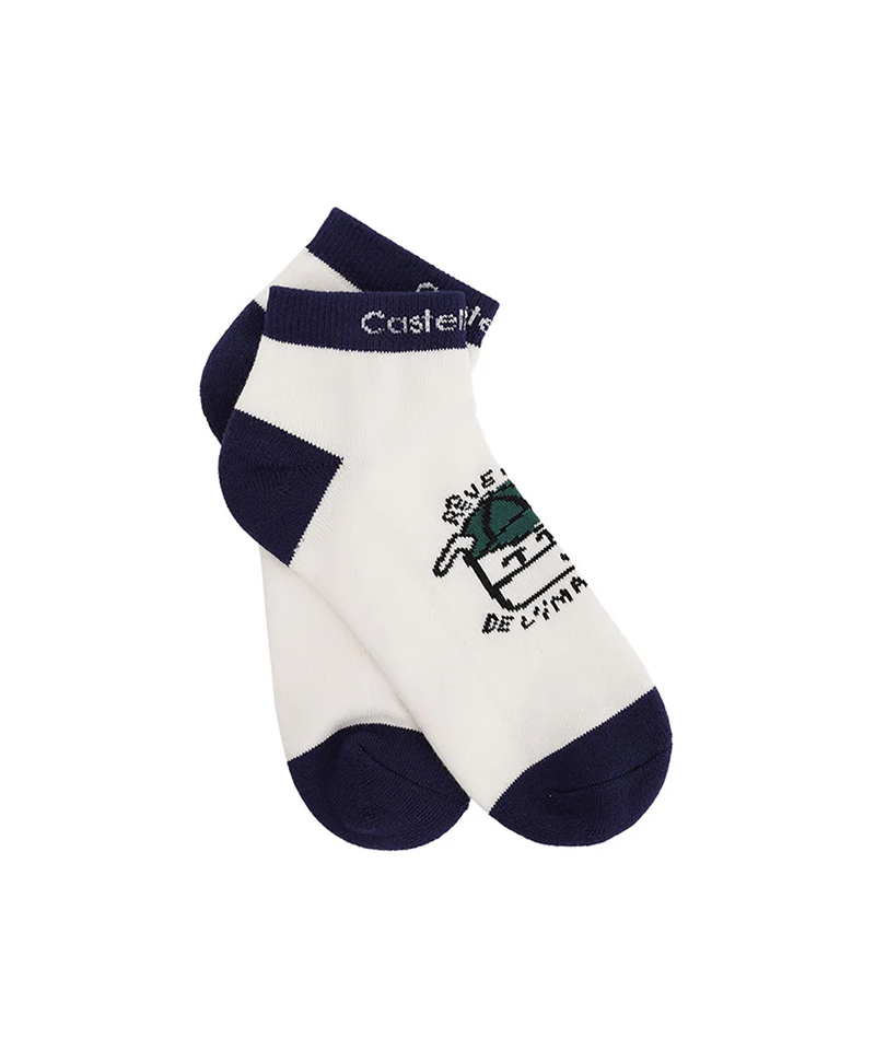 Castelbajac Men's Color Block Character Ankle Socks - Navy