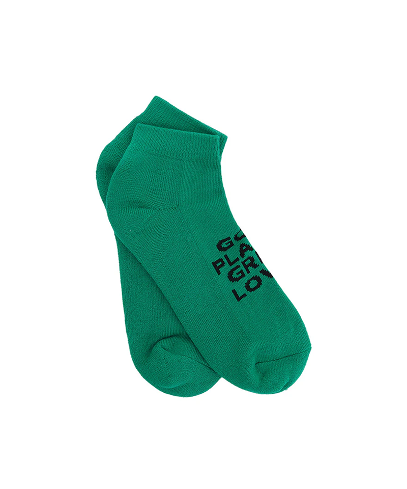 Castelbajac Men's Season Slogan Point Ankle Socks - Green