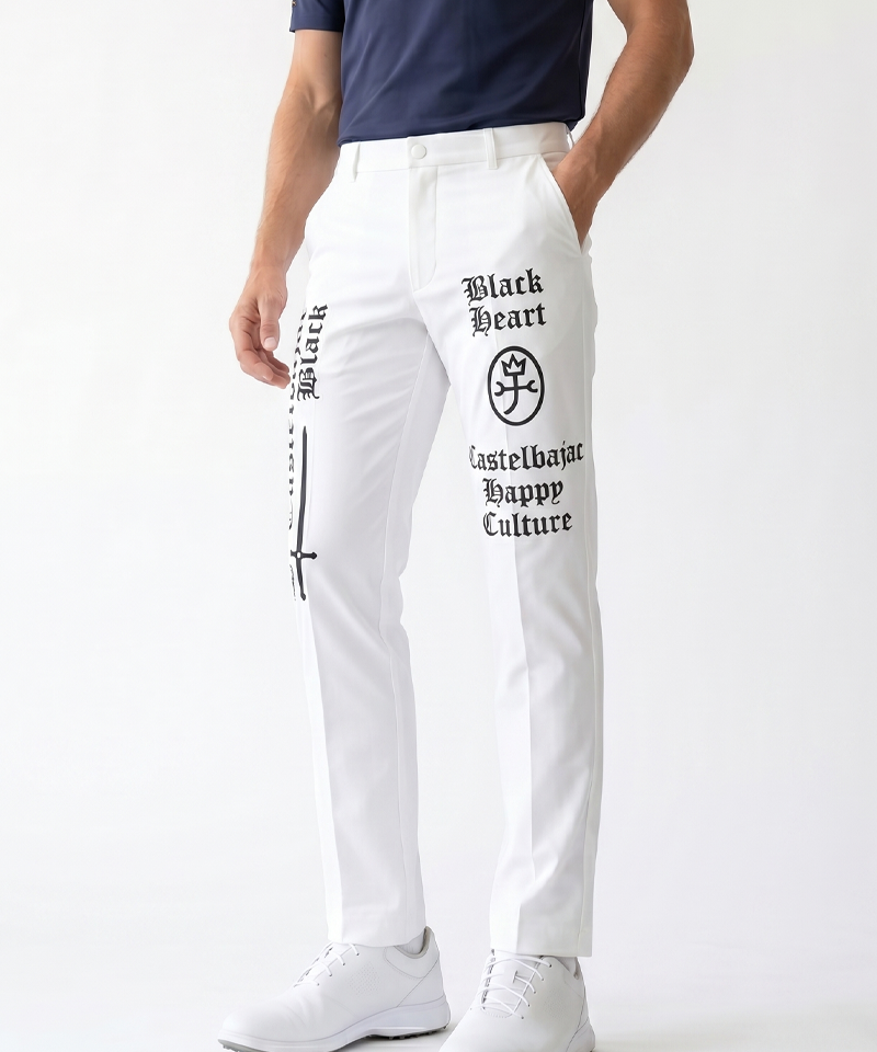 Castelbajac Men's Spandex Print Pants - White