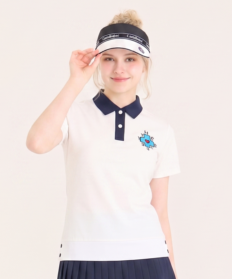 Castelbajac Women's Solid Collar Two-tone T-shirt - 3 Colors