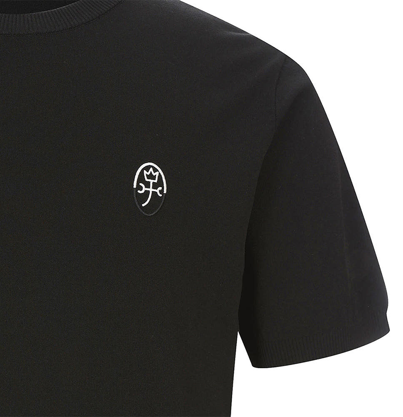 Castelbajac Men's Logo Jacquard Round Short Sleeve Knit - 2 Colors