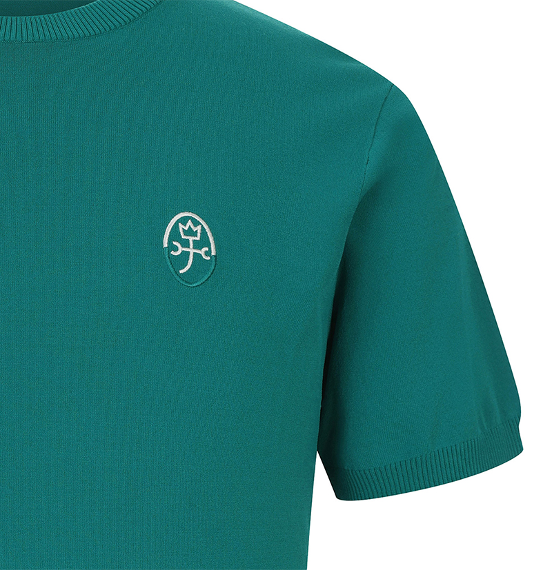 Castelbajac Men's Logo Jacquard Round Short Sleeve Knit - 2 Colors