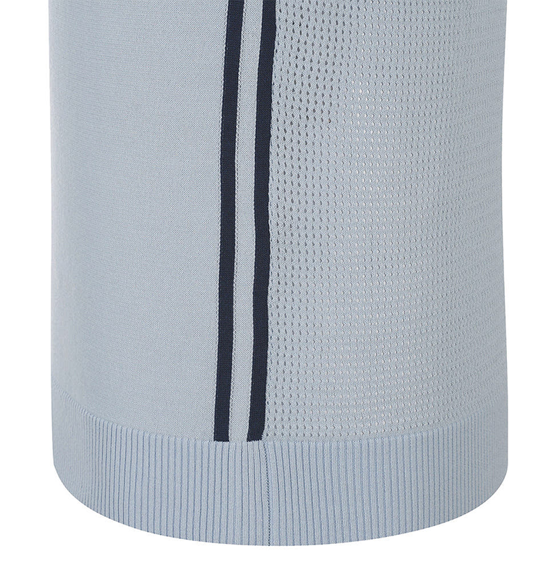 Castelbajac Men's Mesh Collar Half-Zip Short Sleeve Knit - 2 Color