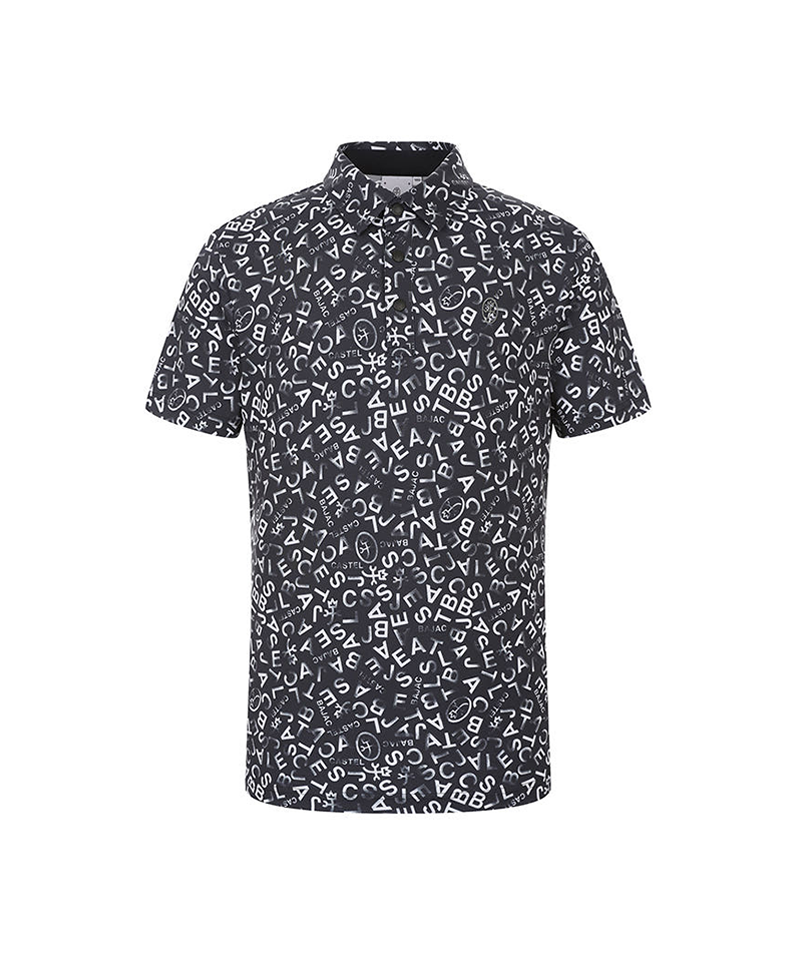 Castelbajac Men's Lettering Pattern Collared Short Sleeve T-shirt - 2 Colors