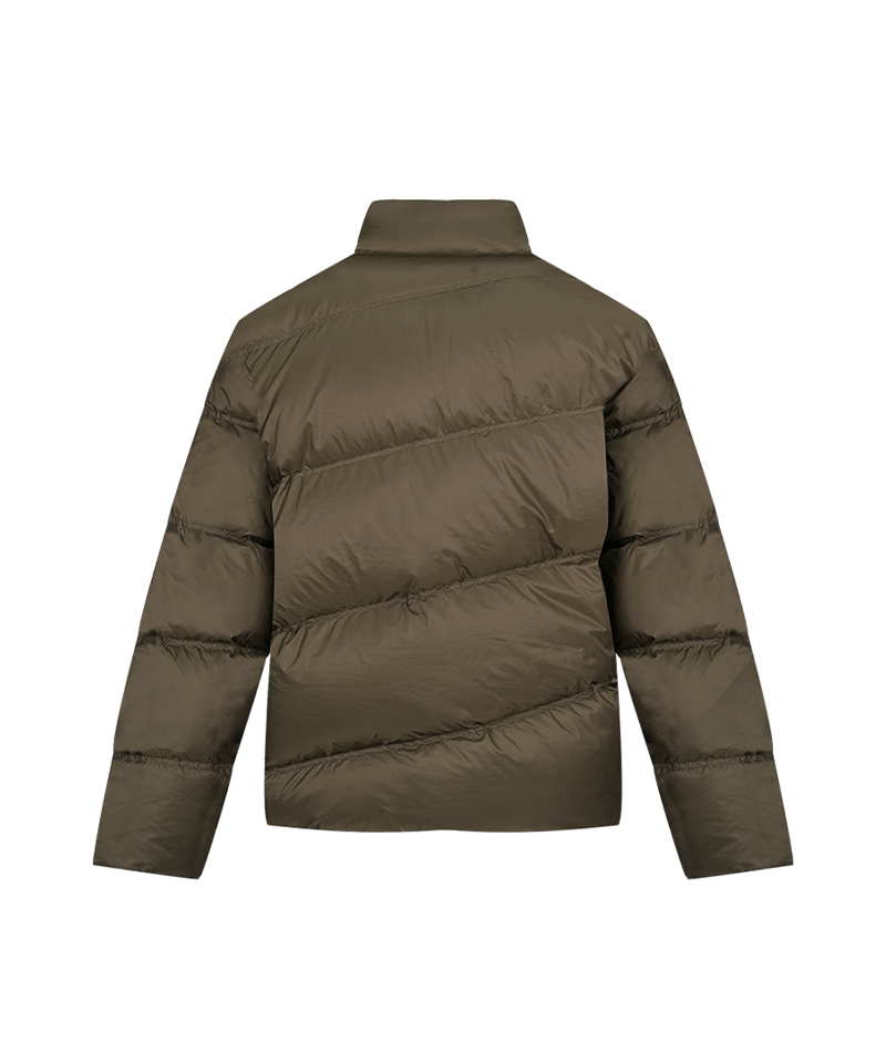 Castelbajac Men's Diagonal Quilted Duck Down Padded Jumper - Khaki