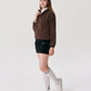 Castelbajac Women's Black Line Detachable Hooded Jumper - Brown
