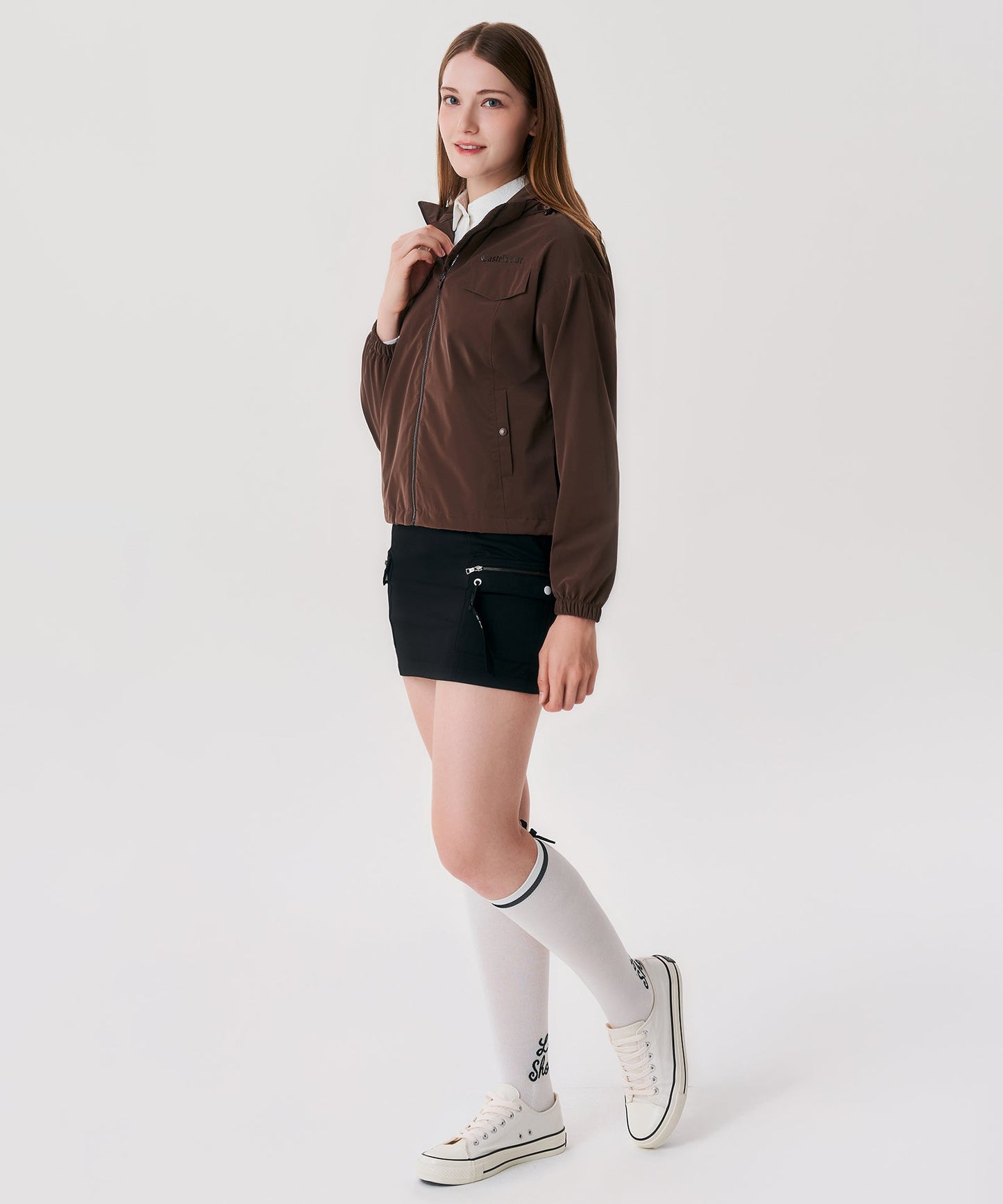 Castelbajac Women's Black Line Detachable Hooded Jumper - Brown