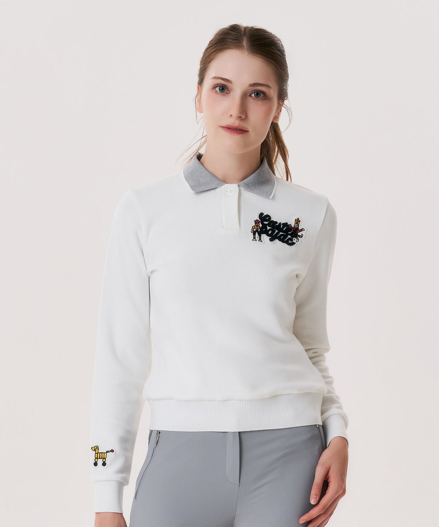 Castelbajac Women's Knit Collar Color Block T-Shirt - Ivory