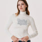 Castelbajac Women's Embroidered Pointed High-Neck Sweater - White