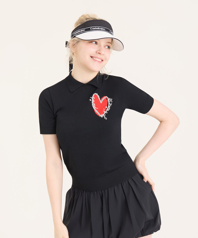 Castelbajac Women's Artwork Collared Short Sleeve Knit - 3 Colors