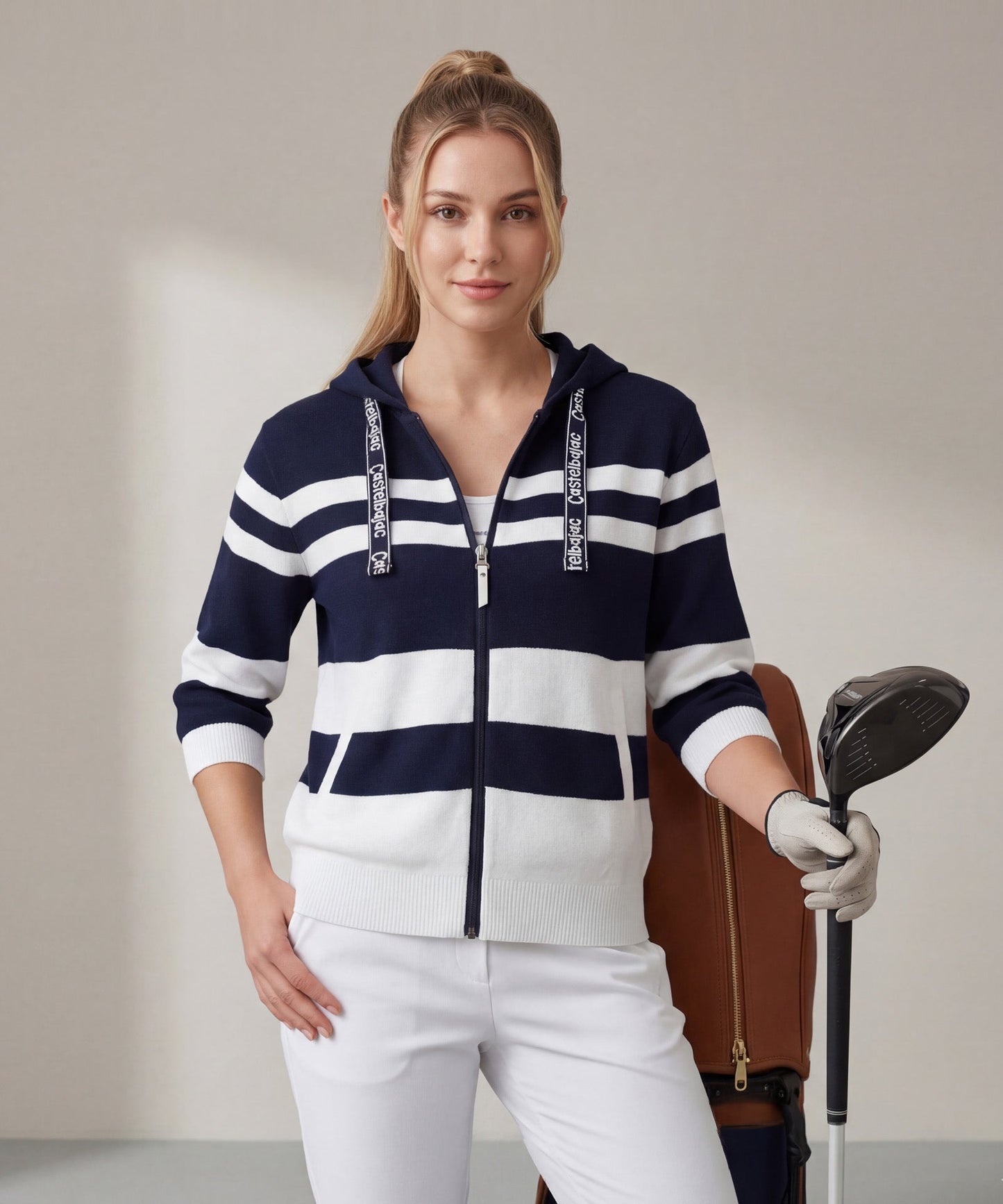 Castelbajac Women's Striped Hooded Zip-Up Knit Cardigan - 2 Colors