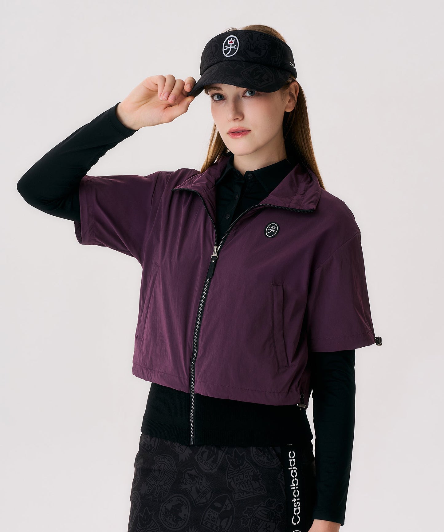 Castelbajac Women's String Zip-Up Short-Sleeve Vest - Purple