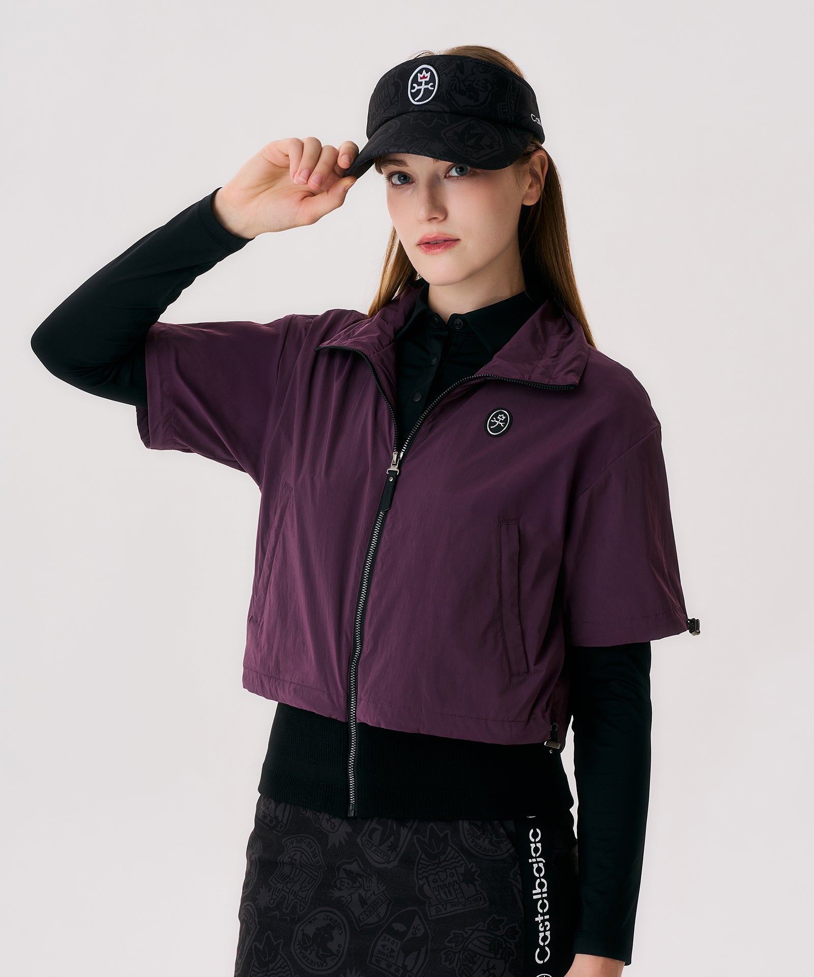 Castelbajac Women's String Zip-Up Short-Sleeve Vest - Purple