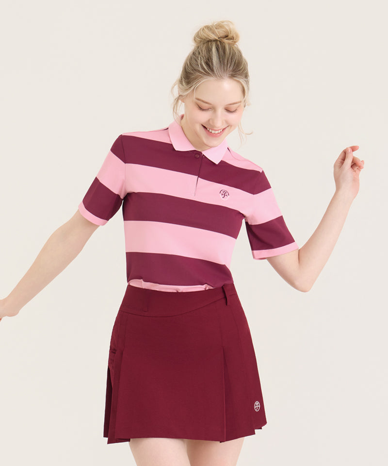 Castelbajac Women's Striped Collared Short Sleeve T-shirt - 2 Color