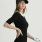 Castelbajac Women's ribbed Short-Sleeve Sweater - Black
